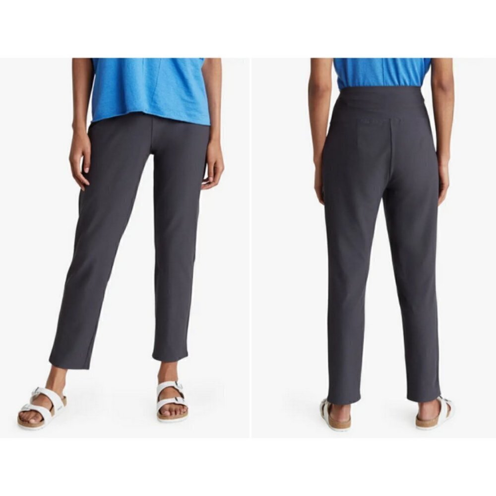 💕EILEEN FISHER💕 High Waist Slim Ankle Pants ~ Graphite Large NWT